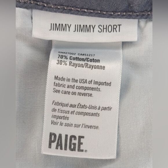 Paige Jimmy Jimmy Distressed Cuffed Denim Short Size 27 - Picture 13 of 15